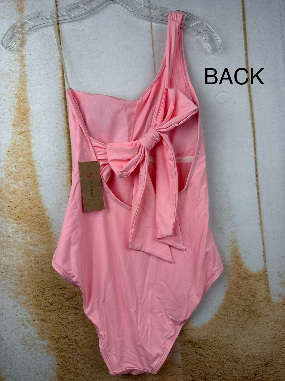 Daniel Cremieux Pink One-Shoulder big bow on back One-Piece Swimsuit
